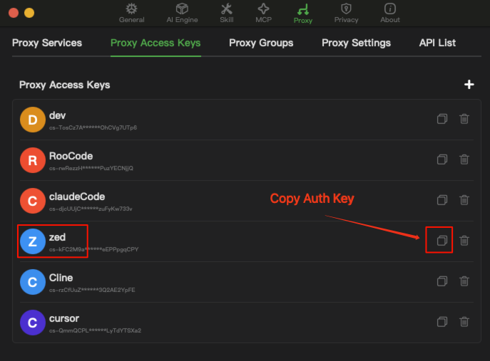 Copy Proxy Key
