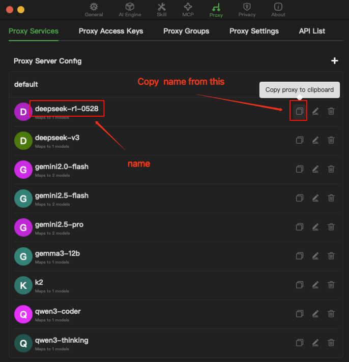 Copy Proxy Name