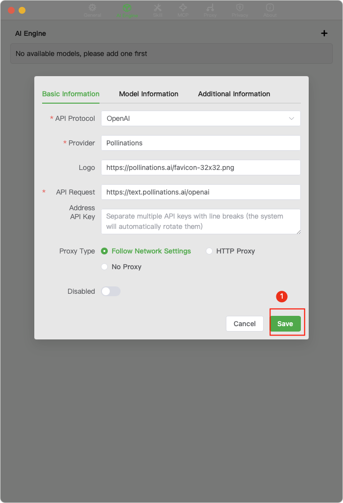 Save Settings